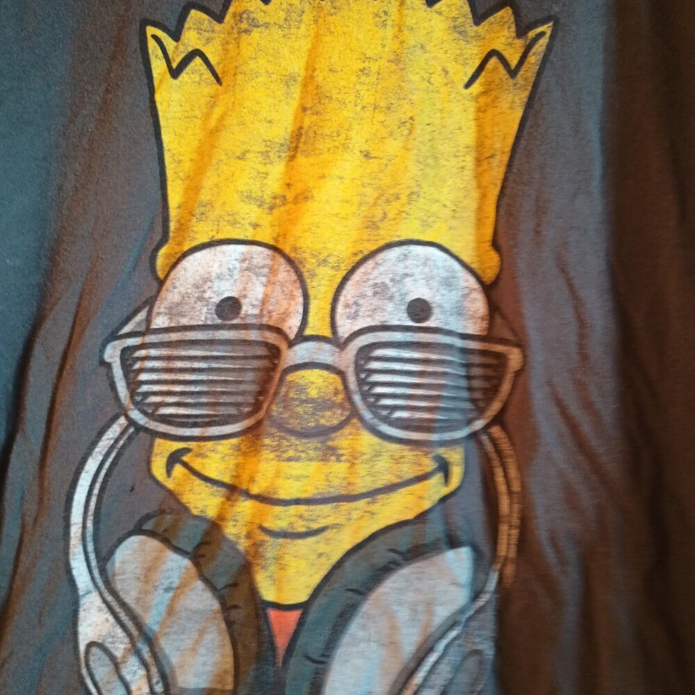 Men's Black Size Large Vintage The Simpsons Bart Simpson T-Shirt Cartoon TV